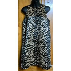 Women's Holiday Party Dress 90s Satin Mini Shift Future Collective Brown Leopard